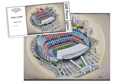 FC Barcelona Camp Nou Stadium Art Jigsaw Puzzle